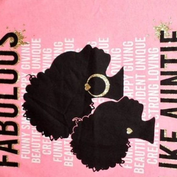 new girls light pink shirt, "FABULOUS LIKE AUNTIE"  size S 5/6 - the child K-201 - Picture 3 of 3